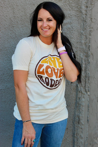 Live Love Rodeo Cream Graphic Tee-Graphic Tees-Rodeo Hippie-Motis & Co Boutique, Women's Fashion Boutique in Carthage, Missouri