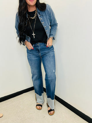 Risen Braxon Wide Cuff Ankle Jeans-jeans-Risen-Motis & Co Boutique, Women's Fashion Boutique in Carthage, Missouri