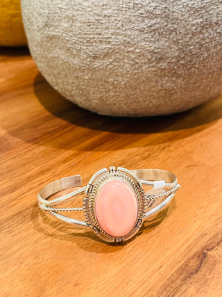 Dave Pink Opal Concho Cuff Bracelet-Bracelets-Motis & CO-Motis & Co Boutique, Women's Fashion Boutique in Carthage, Missouri