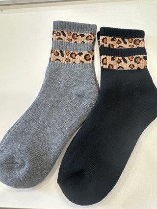 Banded Leopard Print Crew Socks-Accessories-P&PD-Motis & Co Boutique, Women's Fashion Boutique in Carthage, Missouri