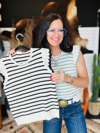 Tori Ruffle Sleeve Striped Knit Top-Short Sleeves-HYFVE-Motis & Co Boutique, Women's Fashion Boutique in Carthage, Missouri