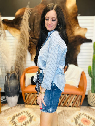 Amelia Long Sleeve Striped Blouse-Long Sleeves-blu pepper-Motis & Co Boutique, Women's Fashion Boutique in Carthage, Missouri