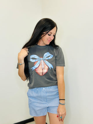 Football Ribbon Game Day Tee-Graphic Tees-Dash Forward-Motis & Co Boutique, Women's Fashion Boutique in Carthage, Missouri