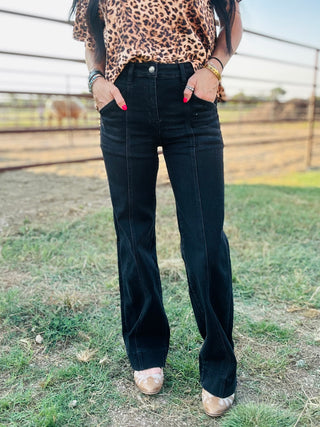 Dune Black Wide Trouser Hem Jeans-Jeans-Mica-Motis & Co Boutique, Women's Fashion Boutique in Carthage, Missouri