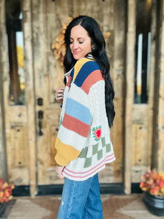 Cira Crochet Patchwork Cardigan