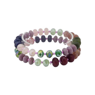 Pocola Green and Purple Multicolored Stone Bracelet-Bracelets-What's Hot-Motis & Co Boutique, Women's Fashion Boutique in Carthage, Missouri