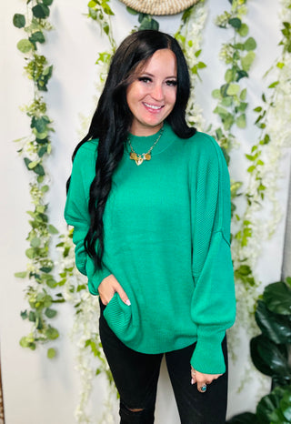 Elva Oversized Green Sweater-Sweaters-Zenana-Motis & Co Boutique, Women's Fashion Boutique in Carthage, Missouri