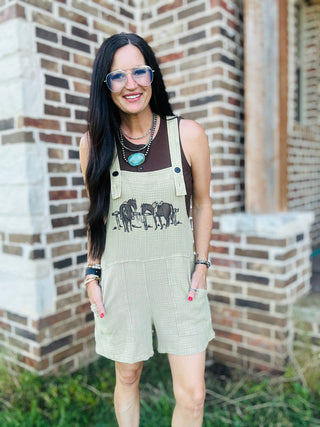 Fence Chats Western Linen Romper-Shorts-2 Fly-Motis & Co Boutique, Women's Fashion Boutique in Carthage, Missouri