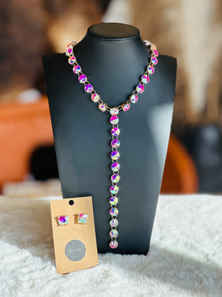 Kingston Crystal Lariat Necklace-Necklace-What's Hot-Motis & Co Boutique, Women's Fashion Boutique in Carthage, Missouri