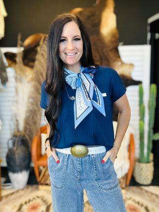Horse Bit Twilly Satin Scarfs-Scarf-Western Elite-Motis & Co Boutique, Women's Fashion Boutique in Carthage, Missouri