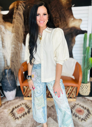 Patrick Patchwork Print Denim Jeans