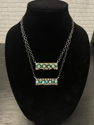 Steve Authentic Kingman Turquoise Bar Necklace-Necklaces-Motis & CO-Motis & Co Boutique, Women's Fashion Boutique in Carthage, Missouri