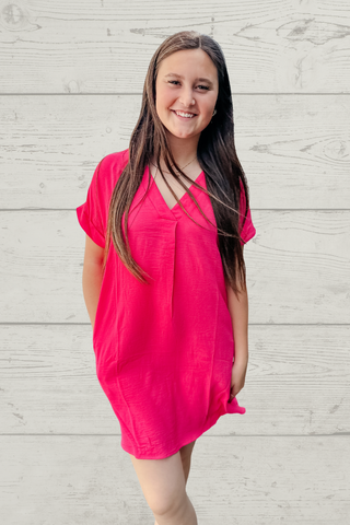 Kris Krinkle Pink Knit Dress-Dresses-staccato-Motis & Co Boutique, Women's Fashion Boutique in Carthage, Missouri