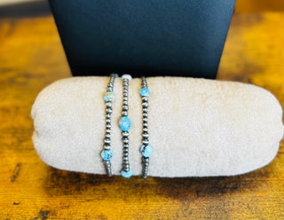 Golden Hills Turquoise Pearl Bracelets-Bracelets-Touch of Gallop-Motis & Co Boutique, Women's Fashion Boutique in Carthage, Missouri