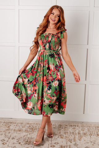 A Little While Longer Dress in Green-Dresses-Ave Shops-Motis & Co Boutique, Women's Fashion Boutique in Carthage, Missouri