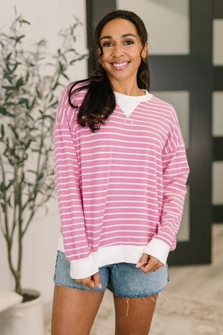 Almost Therapeutic Drop Shoulder Pullover in Candy Pink-Sweaters-Ave Shops-Motis & Co Boutique, Women's Fashion Boutique in Carthage, Missouri