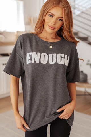 Always Enough Graphic Tee in Charcoal-Graphic Tees-Ave shops-Motis & Co Boutique, Women's Fashion Boutique in Carthage, Missouri