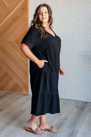 Always Learning Dolman Sleeve Dress in Black-Dresses-Ave-Motis & Co Boutique, Women's Fashion Boutique in Carthage, Missouri