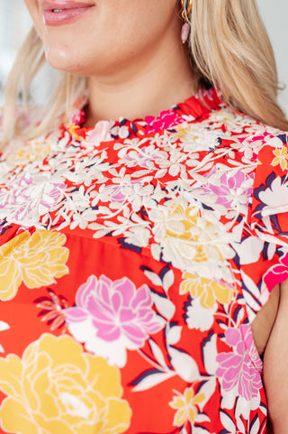 Among The Flowers Floral Top-Short Sleeves-Ave-Motis & Co Boutique, Women's Fashion Boutique in Carthage, Missouri