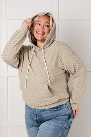 Ask Me Out Checkered Hoodie in Sage-Hoodies-Ave Shops-Motis & Co Boutique, Women's Fashion Boutique in Carthage, Missouri