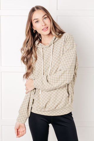 Ask Me Out Checkered Hoodie in Sage-Hoodies-Ave Shops-Motis & Co Boutique, Women's Fashion Boutique in Carthage, Missouri