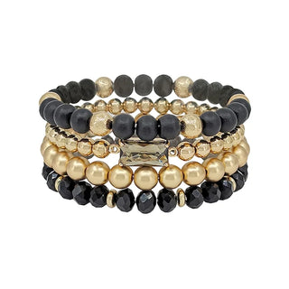 Yukon Black Wood and Crystal Bracelet Set-Bracelets-Western Elite-Motis & Co Boutique, Women's Fashion Boutique in Carthage, Missouri