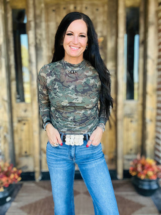 Camo Kreek Long Sleeve Mesh Top-Long Sleeves-sterling kreek-Motis & Co Boutique, Women's Fashion Boutique in Carthage, Missouri