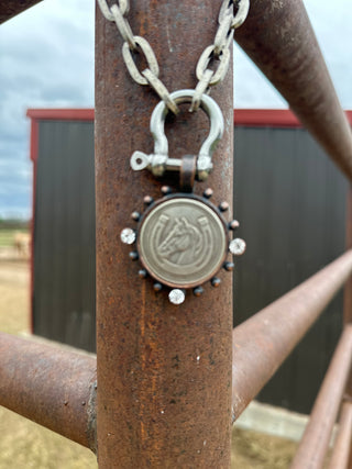 Lucky Horseshoe Coin Necklace-Necklaces-V2-Motis & Co Boutique, Women's Fashion Boutique in Carthage, Missouri