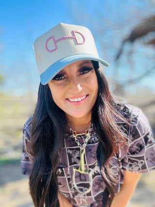 Pink Horse Bit Canvas Cap