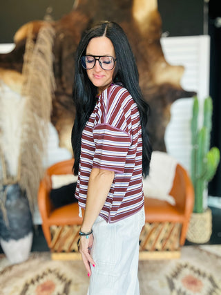 Fig Striped Boxy Top-Short Sleeves-ee: some-Motis & Co Boutique, Women's Fashion Boutique in Carthage, Missouri