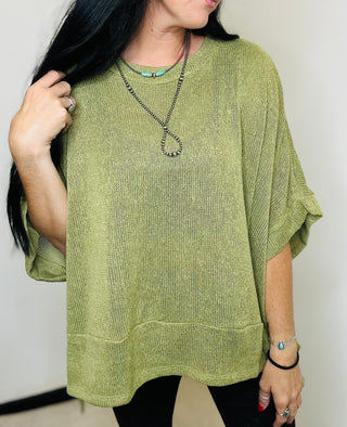 Poncho Style Top in Avocado - The Briar-Long Sleeves-Dear Scarlett-Motis & Co Boutique, Women's Fashion Boutique in Carthage, Missouri