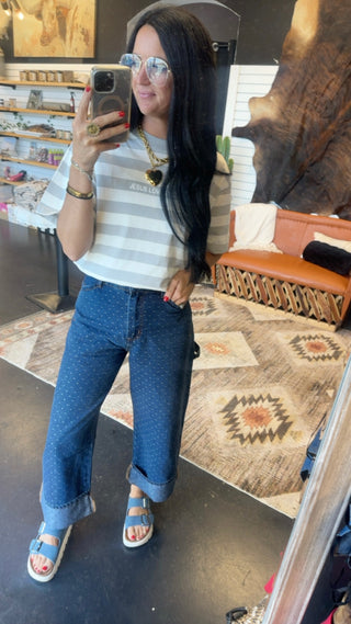 Derek Dark Wash Polka Dot Jeans