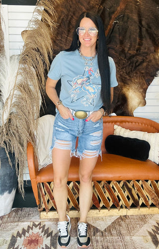 XOXO Star Yippie Ki Yay Boxy Tee-Graphic Tees-XOXO ART & Co-Motis & Co Boutique, Women's Fashion Boutique in Carthage, Missouri
