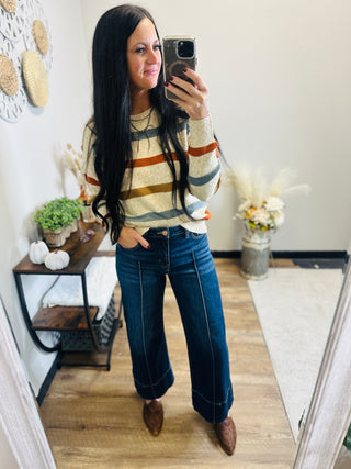 Rip Tummy Control Crop Wide Leg-Jeans-Risen-Motis & Co Boutique, Women's Fashion Boutique in Carthage, Missouri