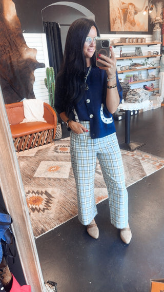 Aden Blue Plaid Cropped Pants-Pants-ee: some-Motis & Co Boutique, Women's Fashion Boutique in Carthage, Missouri