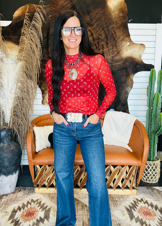 Red Dirt Red Branded Long Sleeve Mesh
