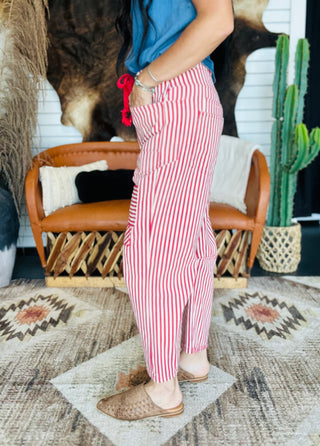 McCoy Striped Barrel Jeans-Pants-Jodifl-Motis & Co Boutique, Women's Fashion Boutique in Carthage, Missouri