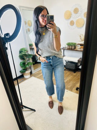 Finley Green Ribbed Knit Sweater Vest-Sweaters-Very J-Motis & Co Boutique, Women's Fashion Boutique in Carthage, Missouri