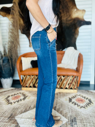 Aiden High Rise Double Button Jeans-Jeans-Risen-Motis & Co Boutique, Women's Fashion Boutique in Carthage, Missouri