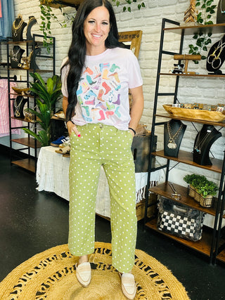 Dawson Cropped Polka Dot Pants-Pants-24th-Motis & Co Boutique, Women's Fashion Boutique in Carthage, Missouri