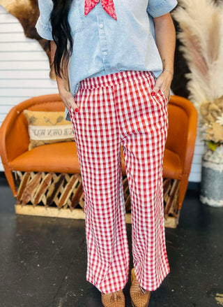 Carl Checkered Wide Leg Pants-Pants-Very J-Motis & Co Boutique, Women's Fashion Boutique in Carthage, Missouri