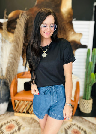 Wendy Waffle Knit Basic Top-Short Sleeves-Dear Scarlett-Motis & Co Boutique, Women's Fashion Boutique in Carthage, Missouri