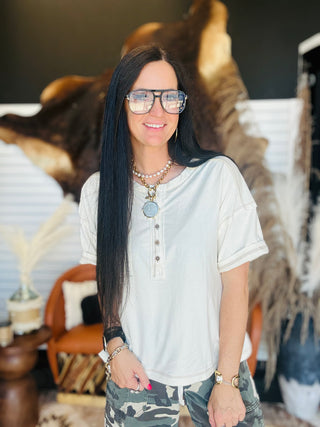 Mona Oversized Knit Top-Short Sleeves-Very J-Motis & Co Boutique, Women's Fashion Boutique in Carthage, Missouri