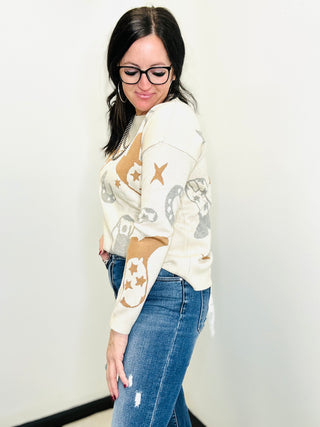 Patsy Western Cowboy Sweater-Sweaters-staccato-Motis & Co Boutique, Women's Fashion Boutique in Carthage, Missouri