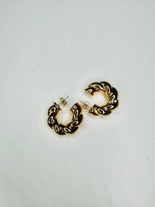 Yale Twisted Gold Hoops