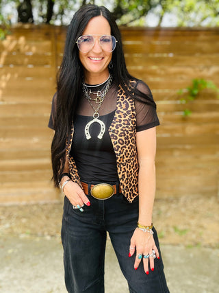 Cher Cheetah Button Up Vest-Vests-Turquoise Haven-Motis & Co Boutique, Women's Fashion Boutique in Carthage, Missouri