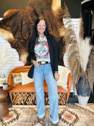 XOXO Wild West Rodeo Boxy Graphic Tee-Graphic Tees-XOXO ART & Co-Motis & Co Boutique, Women's Fashion Boutique in Carthage, Missouri