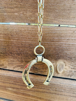 Lucky Horseshoe Necklace-Necklaces-Queen Gypsy-Motis & Co Boutique, Women's Fashion Boutique in Carthage, Missouri
