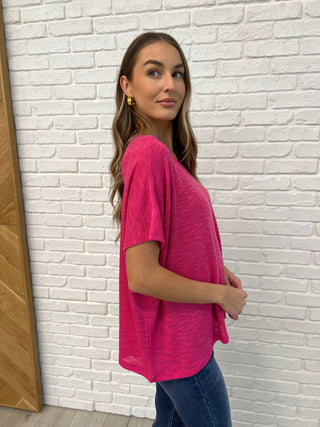 Basically Flowing Dolman Sleeve Top in Hot Pink-Womens-Ave Shops-Motis & Co Boutique, Women's Fashion Boutique in Carthage, Missouri