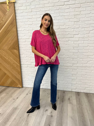 Basically Flowing Dolman Sleeve Top in Hot Pink-Womens-Ave Shops-Motis & Co Boutique, Women's Fashion Boutique in Carthage, Missouri